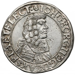 Saksonia, Johan Georg II, 15 krajcarów 1666 HI - Górne Łużyce - b.rzadki