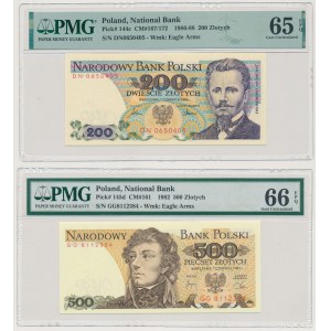 200 zł 1986 - DN i 500 zł 1982 - GG (2szt)