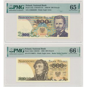200 zł 1986 - CZ i 500 zł 1982 - FT (2szt)