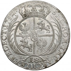 August III Sas, Ort Lipsk 1754 EC - wąska głowa