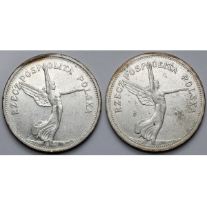 Nike 5 złotych 1928, Warszawa i Bruksela - zestaw (2szt)