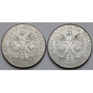 10 złotych 1933 Sobieski i Traugutt - zestaw (2szt)