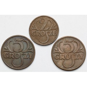2-5 groszy 1931-1937 - zestaw (3szt)