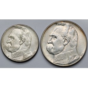 Strzelecki, Piłsudski 5 i 10 złotych 1934 - zestaw (2szt)