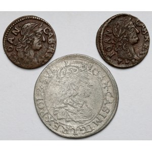 Jan II Kazimierz, Szóstak i Boratynki 1660-1664 - zestaw (3szt)