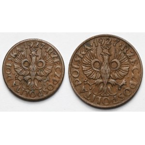 1 i 2 grosze 1927 - zestaw (2szt)