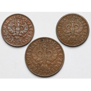 1-2 grosze 1925-1933 - zestaw (3szt)
