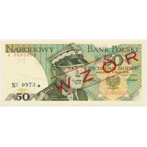 50 zł 1975 - WZÓR - A 0000000 - No.0973