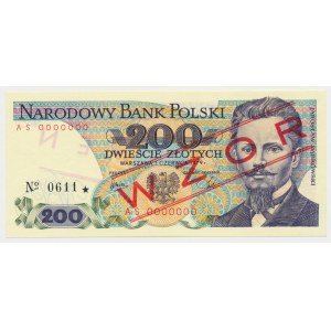 200 zł 1979 - WZÓR - AS 0000000 - No.0611