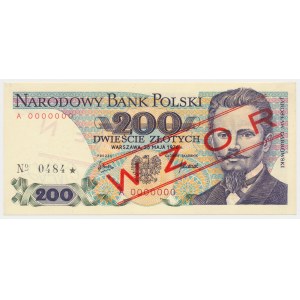 200 zł 1976 - WZÓR - A 0000000 - No.0484