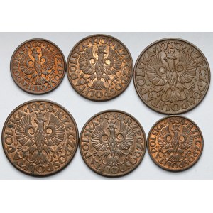 1-5 groszy 1937-1938 - zestaw (6szt)