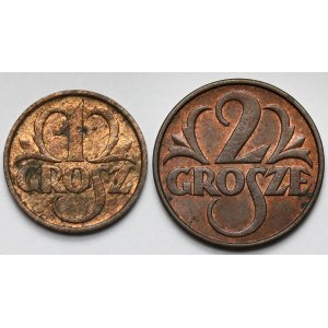 1 i 2 grosze 1934 - zestaw (2szt)
