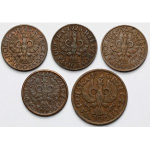 1-2 grosze 1923-1928 - zestaw (5szt)