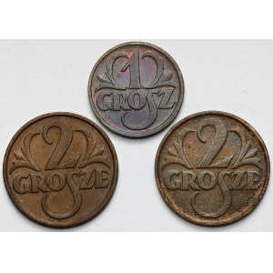 1-2 grosze 1931-1932 - zestaw (3szt)