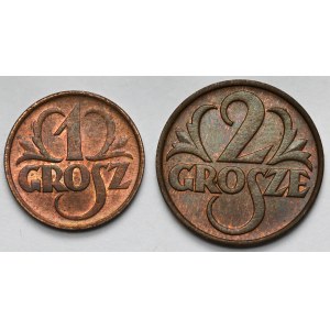 1 i 2 grosze 1935 - zestaw (2szt)