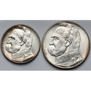 Piłsudski 5 i 10 złotych 1938 - zestaw (2szt)