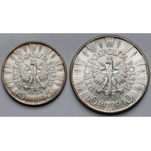 Piłsudski 5 i 10 złotych 1938 - zestaw (2szt)
