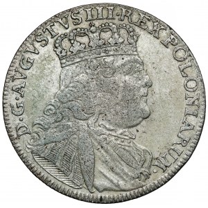 August III Sas, Ort Lipsk 1754 EC - szeroka głowa