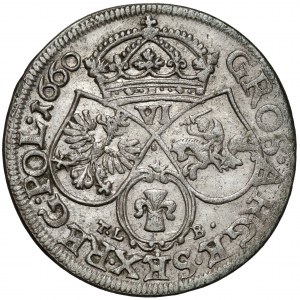 Jan II Kazimierz, Szóstak Kraków 1660 TLB - Ślepowron w kole - rzadki