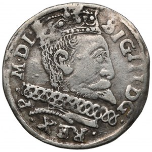 Zygmunt III Waza, Trojak Wschowa 1601 - F w wierszu
