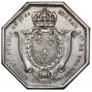 Francja, Żeton 1766 - Bureau de Correspondance