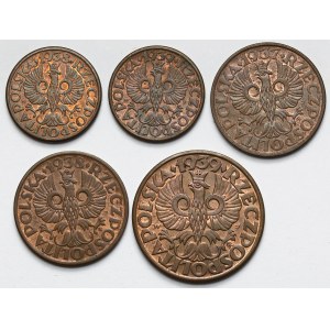 1-5 groszy 1937-1939 - zestaw (5szt)