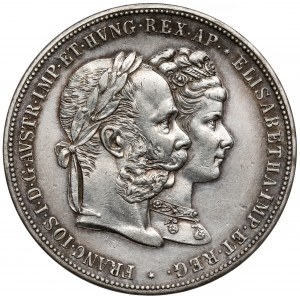 Austria, Franciszek Józef I, 2 guldeny 1879 - srebrne gody