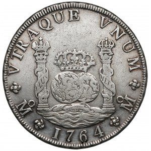 Meksyk, Karol III, 8 reales 1764 Mo, Meksyk