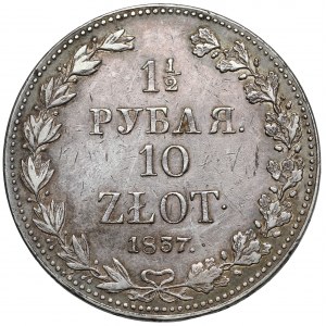 1-1/2 rubla = 10 złotych 1837 MW, Warszawa - szeroka data