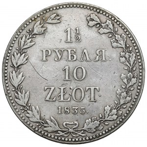 1-1/2 rubla = 10 złotych 1835 MW, Warszawa - PIERWSZA