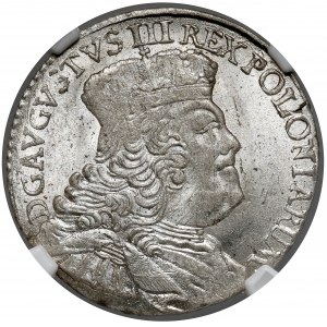 August III Sas, Ort Lipsk 1756 EC - szeroka głowa