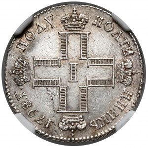 Rosja, Paweł I, Półpołtinnik 1798, Petersburg - rzadki