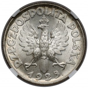 Kobieta i kłosy 2 złote 1925 z kropką, Londyn