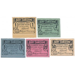 Piotrków, 1 - 50 kopiejek 1914 - KOMPLET (5szt)