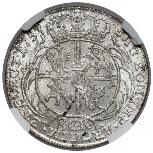 August III Sas, Dwuzłotówka Lipsk 1753 - 8 GR - piękna
