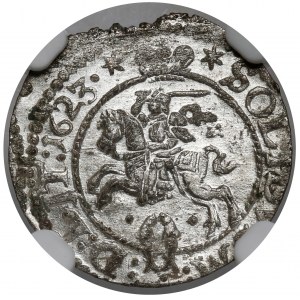 Zygmunt III Waza, Szeląg Wilno 1623 - gwiazdki - PIĘKNY