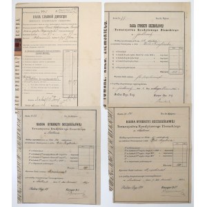 TKZ - pokwitowania na papiery wartościowe 1883-1905 (4szt)