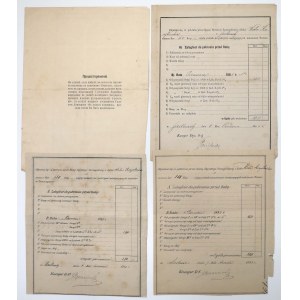 TKZ - pokwitowania na papiery wartościowe 1883-1905 (4szt)