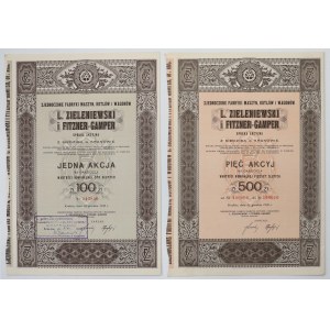 L. Zieleniewski i Fitzner-Gamper... Fabryki Maszyn..., 100 zł i 5x 100 zł 1938 (2szt)