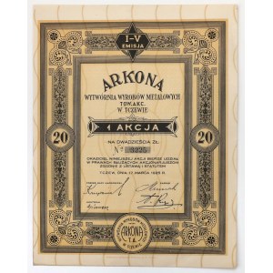 ARKONA Wytwórnia Wyrobów Metalowych, Em.1-4, 20 zł 1925