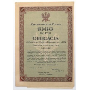 5% Poż. Konwersyjna 1926, Obligacja na 1.000 zł - z arkuszem kuponowym
