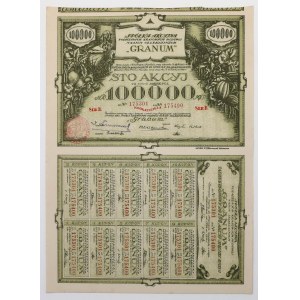 GRANUM Sp. Akc. Połączonych Krajowych..., Em.7, 100x 1.000 mkp