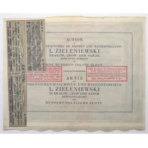 L. Zieleniewski w Krakowie, Lwowie i Sanoku, 100 zł 1926