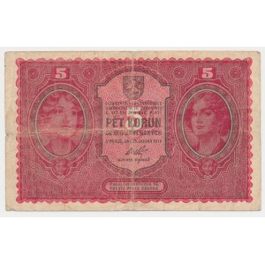 Czechoslovakia, 5 Korun 1919