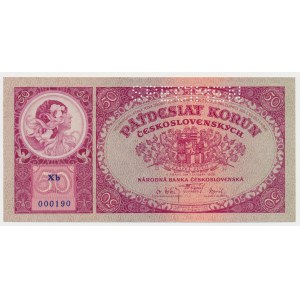 Czechoslovakia, 50 Korun 1929 - SPECIMEN