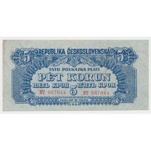 Czechoslovakia, 5 Korun 1944