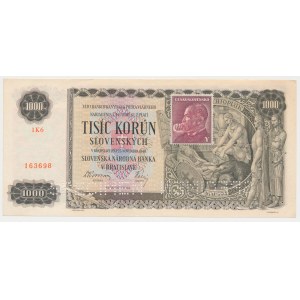 Slovakia, 1.000 Korun 1940 - 2x SPECIMEN - with stamp