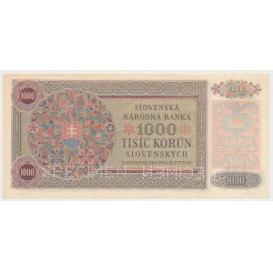 Slovakia, 1.000 Korun 1940 - 2x SPECIMEN - with stamp