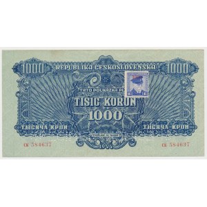 Czechoslovakia, 1.000 Korun (1945) - 2x SPECIMEN - with stamp
