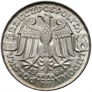 Próba SREBRO 100 złotych 1966 Mieszko i Dąbrówka - głowy